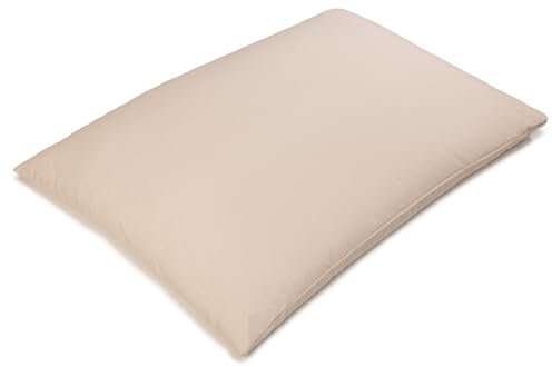 GIRAFFENLAND Bio-Buchweizenkissen 40x60cm, Köper-Baumwolle rohweiß, mit Bio-Buchweizenschalen, + zus. Inlett