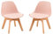 LuxNook 2er Set Kinderstühle mit Holzbeinen, Stabile Kinderstühle mit Rückenlehne für Kinderzimmer, 1-6 Jahre Kinder, PP+PU (Rosa)