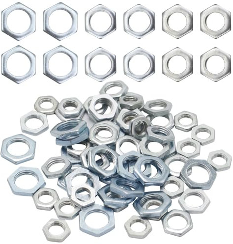 GUDQVOZIHG - Juego de 60 tuercas hexagonales, rosca fina, galvanizadas, M8 M10 M12, para lámparas, cocina, muebles