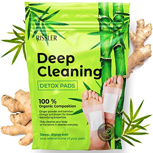 Rissler, 10 Patch Detox Piedi, Nuova Ricetta per Migliorare la Qualità del tuo Sonno, Patch disintossicanti plantari premium, 100% naturale in polvere di zenzero ricetta 2025