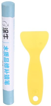 QUARKZMAN Bastoncini Riempitivi per Legno Riparazione Graffi Mobili in Legno Bastoncini Riempitivi per Mobili Pennarelli Ritocco con Raschietto Giallo per Buchi nel Legno Pavimenti, Blu
