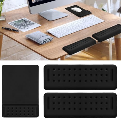Ecofocet Reposamuñecas Teclado, Almohadilla Teclado, Almohadilla Ergonómica para Reposamuñecas, Reposamuñeca Raton, Soporte de Muñeca de Espuma Viscoelástica para Gaming y Oficina
