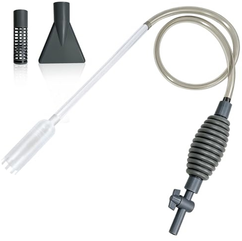 Rongrongago Nettoyant pour Gravier d'aquarium, 1.7m Nettoyeur Aquarium Siphon, Nettoyage Aquarium, Pompe a Siphonner eau avec Filtre à Gravier pour Vidange Complète