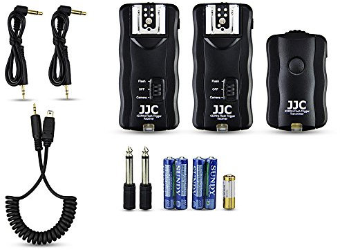 JJC Disparador de Flash Remoto Inalámbrico para Flash Estudio Cámara Fujifilm X-T2 X-Pro2 X-T1 X-T10 X-E2S X-E2 X-A3 X100T X-M1 X-A2 X-A1 XQ2 XQ1 X70 X30 FinePix S1(1 transmisor y 2 Receptores)