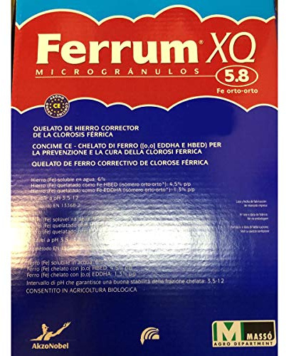 FERRUM XQ 5.8 Chelato di Ferro Massò Agro 5 kg prevenzione e la Cura della clorosi Ferrica