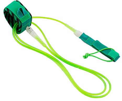 Surfboard Surf Leash Leg Rope - 6 mm Durchmesser Legrope (Grün 2,4 m)