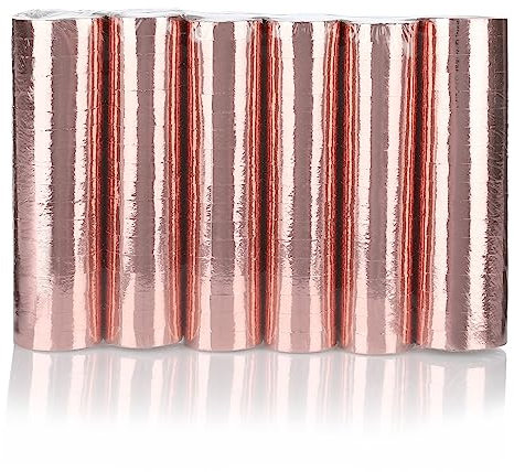 KarneLux Lot de 6 serpentins « or rose métallisé » - Décoration de fête pour anniversaires, mariages et Nouvel An