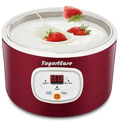 YogurtEase Automatic Yogurt Maker, Compact Greek Yogurt Maker Machine with Constant Temperature Control, Stainless Steel Container, 1 Quart for Home Organic Yogurt