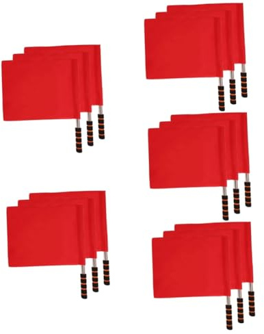 BESPORTBLE 15 Pièces drapeau arbitre drapeaux de juge de ligne de football match drapeau de sécurité main emblèmes petits drapeaux de signalisation de football des sports équipement