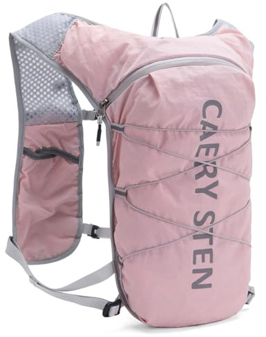 Carey STEN Hydrated Backpack, Running Vest, paired with a 1.5L Water Bag Hiking Backpack, Suitable for Running, Hiking, Marathon, and Both Men and Women (Pink, 1)