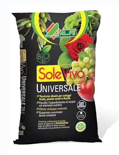 AL.FE Solevivo Universale, Terriccio per Piante e Orto, 20 Litri, Substrato di Qualità con Torba e Concime Organico