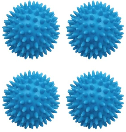 FIND A SPARE 4X Blue Rubber Tumble Dryer Balls New Softer Material Non-Meltable Softer Clothes Fluffy Fewer Wrinkles Good Energy Saving