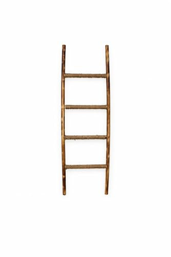 Toallero Pie Escalera Decorativa de Madera, Estilo Vintage/Rustico para el Hogar (4 peldaños)