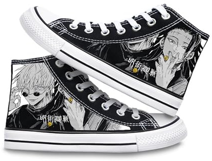Satdflie Jujutsu Kaisen Pantalones de Lienzo para Mujeres Hombres Zapatillas de Entrenamiento de Alto Encaje para Adultos