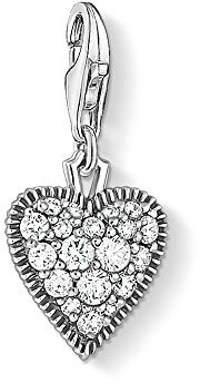 Thomas Sabo - Colgante de la Colección Love & Affection, Abalorio en Forma de Corazón con Piedras Blancas