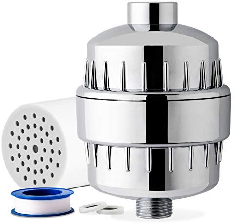 iSpring SF2S 33 Stage Universal Shower Filter with Replaceable Filter, Water Softener Shower Head Filter, Vitamin C for Hard Water, Removes 99% of Chlorine, Hydrogen Sulfide and Heavy Metals