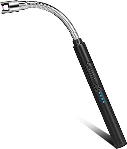 LEBEXY Lichtbogen Feuerzeug Elektrisch Stabfeuerzeug, Elektro Kerzenanzünder Aufladbar USB, Grillfeuerzeug Elektronisch Lighter Flexibler Hals, Plasma Feuerzeug für Kerzen Anzünden, Küche, Grill