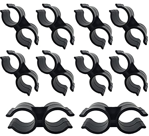 SCRTB Double Pipe Clamp 10 Pcs Pipe Clamp Connection,Shelf Pole Connector,Double Port Pipe Clamps,Warehouse Supermarket Shelf Link Clip Fastener Accessories