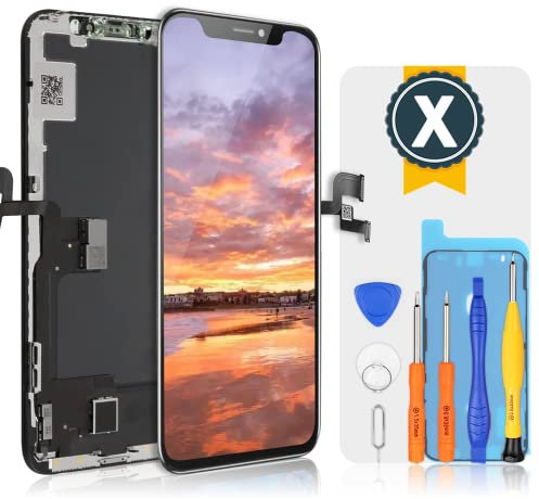 bokman Écran pour iPhone X, 5,8 Pouces Affichage FHD et Remplacement de l'écran Tactile (Face ID, True Tone Programmable)