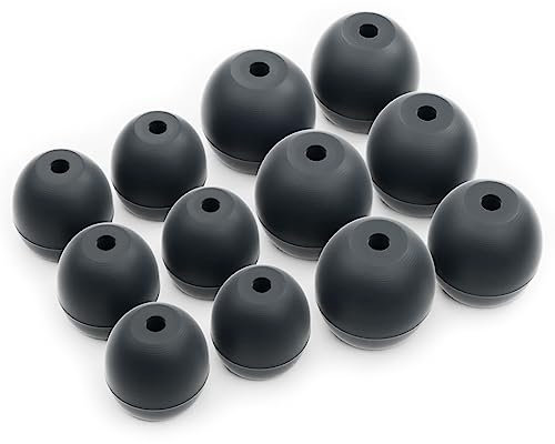 Okuli 12 x Écouteurs en Silicone Embouts d'oreilles pour Shure SE215 Casque Écouteurs en Gris