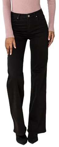 Nina Carter P211 - Jean bootcut pour femme - Taille haute - Pantalon évasé - Jean stretch - Look usé