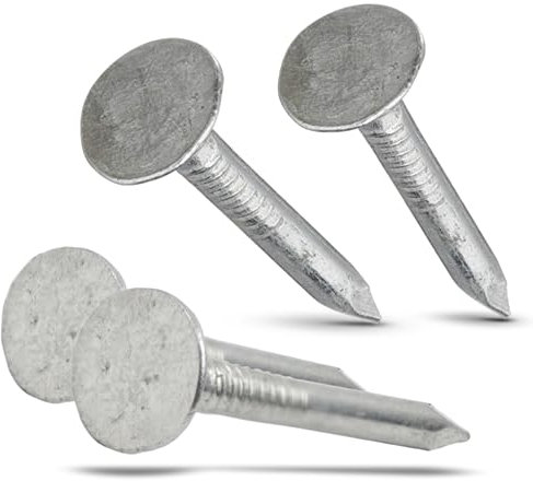 Verzinkte Dachnägel, professionelle Qualität, zum Befestigen von Dachpappe, Asphalt-Singles und Dämmplatten, 200 Stück