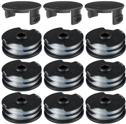ZAMDOE PRTA 20-Li B2 String Trimmer Replacement Spool Line and Spool Cover Compatible for Parkside PRTA 20-Li A1- IAN 311046 PRTA 20-Li C3 Cordless Lawn Trimmer (9+3 Pack)