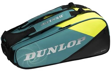 Dunlop SX-Performance 8 Racket Bag, Teal, Black, Yellow