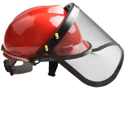 ZYNCUE Casque de sécurité pour tronçonneuse - Visière de protection confortable - En maille légère - Avec bandeau réglable - Pour le travail en plein air