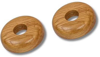Marco Paul 2pc Oak Radiator Pipe Covers - Long Lasting Wooden Radiator Pipe Collars For Floor - Easy To Install Snap On Oak Pipe Collars 15mm - Stylish Floor Rings For Laminate Carpet Vinyl