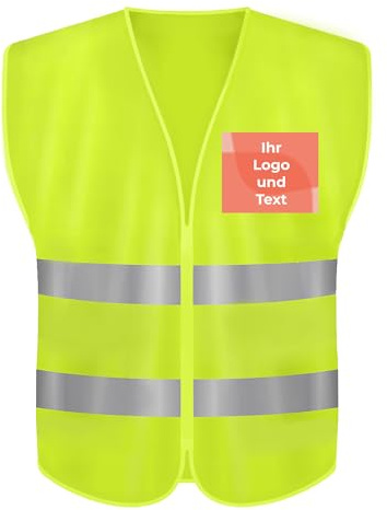 Cimpress Chaleco Reflectante de Seguridad Unisex Amarillo neón de Alta Visibilidad con Franjas de 360° y Bolsa de Transporte. Ideal para el Trabajo y Eventos. (Paquete de 1)