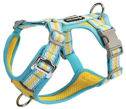 Harnais Ajustable spécialement conçu pour Les Boxer. Ce Harnais Anti-Traction de Type Gilet est doté d'un Anneau en D métallique et d'un Tissu en Maille Douce et Respirante. C XS