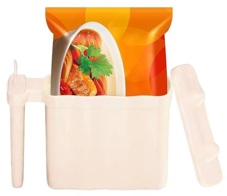 Portable Holder for Instant Noodle Cups, Dish-Free Cup with Lid, Instant Noodle Bowls in Cat Ear Design with Lids, Drain, Fork Storage and Handle, for Student Dorm, Home, Kitchen