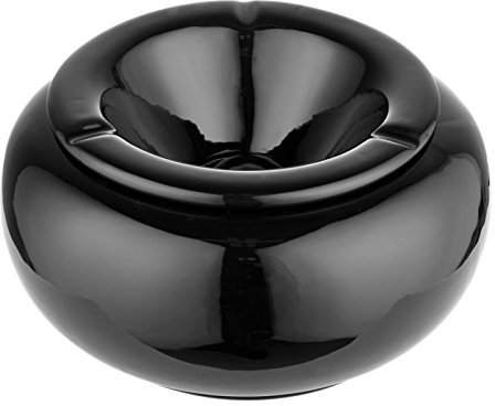 Lifestyle-Ambiente Aschenbecher XXL Schwarz Keramik Klassisch 23cm