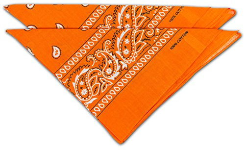 fashionchimp Nicki-Halstuch aus 100% Baumwolle im 2er Set, Unisex Bandana, AZO-Frei (Orange)