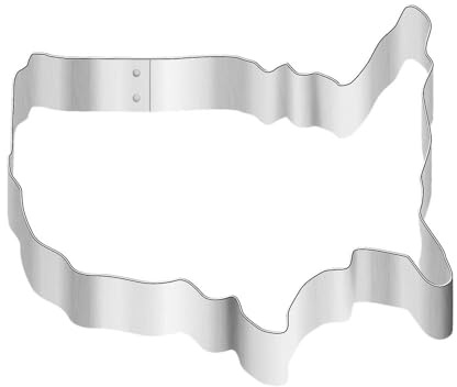 USA United States Map 4 Inch Cookie Cutter from The Cookie Cutter Shop – Tin Plated Steel - Made in the USA