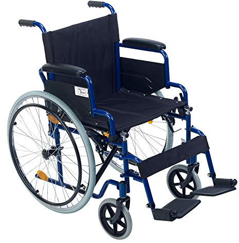 Faltbarer Rollstuhl/Ativrollstuhl Teqler, Sitzbreite: 46 cm, Armlehnen und Fußstützen einklappbar