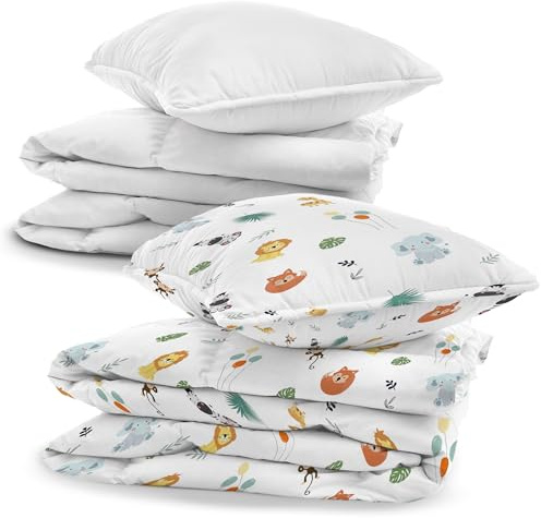 Totsy Baby Biancheria da letto per bambini 90x120 cm in cotone - Set per bambini con copripiumino e federa 40x60 cm con piumino e cuscino per lettino di bambino ragazzo e ragazza Oeko-Tex