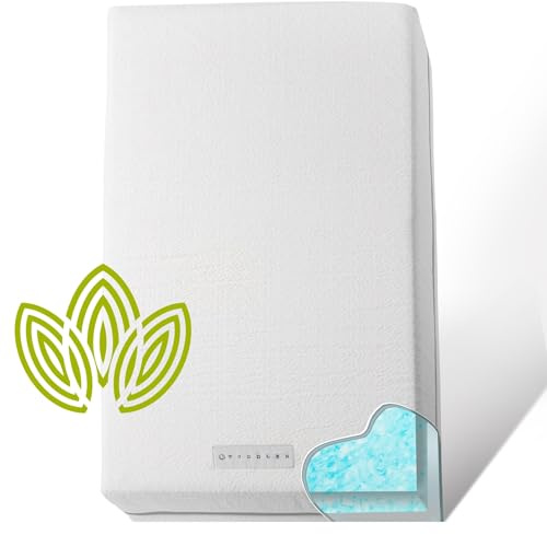Organic Cotton Covered 2-Sided Crib Mattress | Premium Memory Foam Hypoallergenic Light 2-in-1 Baby Mattress, Firm Support for Infant Soft CertiPUR Foam for Toddler, Waterproof & Washable | 52x27.5x4”