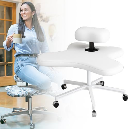 Silla ergonómica de rodillas con patas cruzadas para oficina en casa, altura ajustable, taburete correctivo de postura para una mejor comodidad y salud
