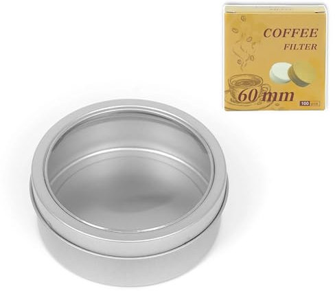 NEOUZA Espresso Paper Filter Holder, Magnetic Coffee Filter Container Compatible with Puck Screen & Paper Filters, Wall-Mounted for Compact Kitchen Storage, Includes 100 Paper Filters (60mm)