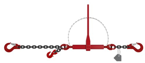 Dolezych Cadena de Amarre PowerLash L-150, 4000 Dan, 1 Pieza, con Gancho de Horquilla, 3,0 m de Longitud, Cadena 8-8, Negro/Rojo