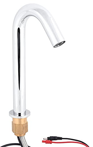 Capteur Automatique Robinet en Laiton Infrarouge à Eau Infrarouge Tap de Capteur Automatique sans Touche avec Tuyau de 60 Cm, avec Chromée pour L'évier de Cuisine du Bassin de