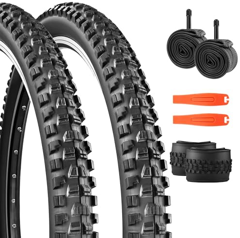 26/27.5/29x2.3 MTB Allround neumáticos para bicicleta cubiertas de neumáticos 30TPI neumáticos plegables cubierta 2XRetiros + 2xcámara de aire + 2xelevador de neumáticos (Negro, 27.5 x 2.3 pulgadas)