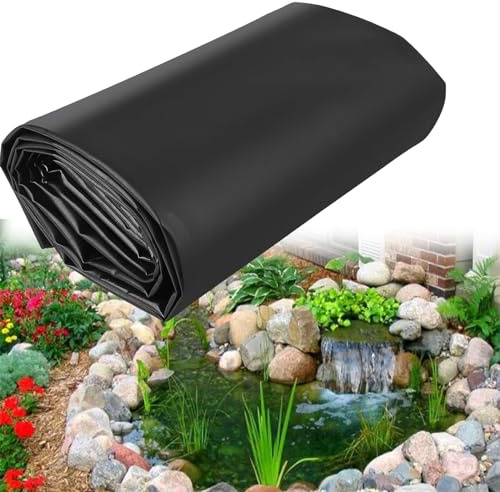 Revestimiento de estanque resistente, material resistente a los rayos UV, diseño preformado fácil de cortar para estanques al aire libre, cascadas, peces y koi, perfecto para proyectos de paisajismo