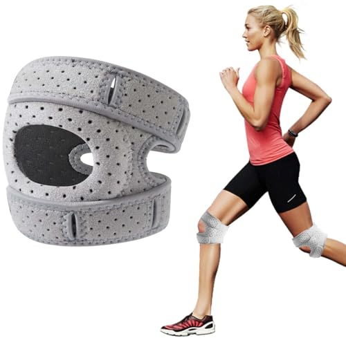 Rylae Rodilleras Menisco y Ligamento, Rodilleras Ajustables Soporte de Rodilla, Rodillera Deportiva Mujeres y Hombres, para Caminar, Correr y Aliviar el Dolor de Articulaciones (Gris)