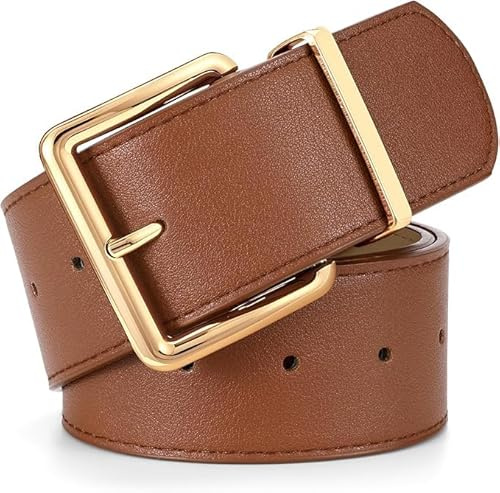 WERFORU Ceinture Large pour Femmes pour Robes Ceinture Large Tendance pour Femmes avec Grande Boucle Dorée