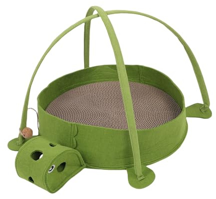 Haofy Cama con Tablero Rascador para Gatos con Hamaca, Tumbona Interior Grande para Mascotas, Construcción de Fieltro y Papel Corrugado