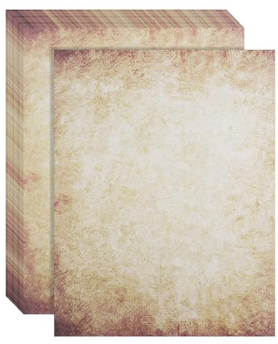 AOOSU 30 ark vintage brevpapper, A4 gammal utseende/vintage design hantverkscertifikat dokumentpapper, antikt åldrat skrivpapper liknande pergamentpapper för inbjudningar, brev, skrivtryck DIY
