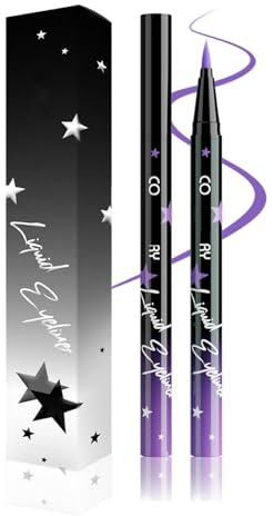 Liquid Eyeliner Pen with Fine Tip for Precise Lines and Artistic Looks - Purple Waterproof & Smudge-Proof Long Lasting Formula in Vibrant Shade, Compact Design for Everyday Wear or Evening Makeup,